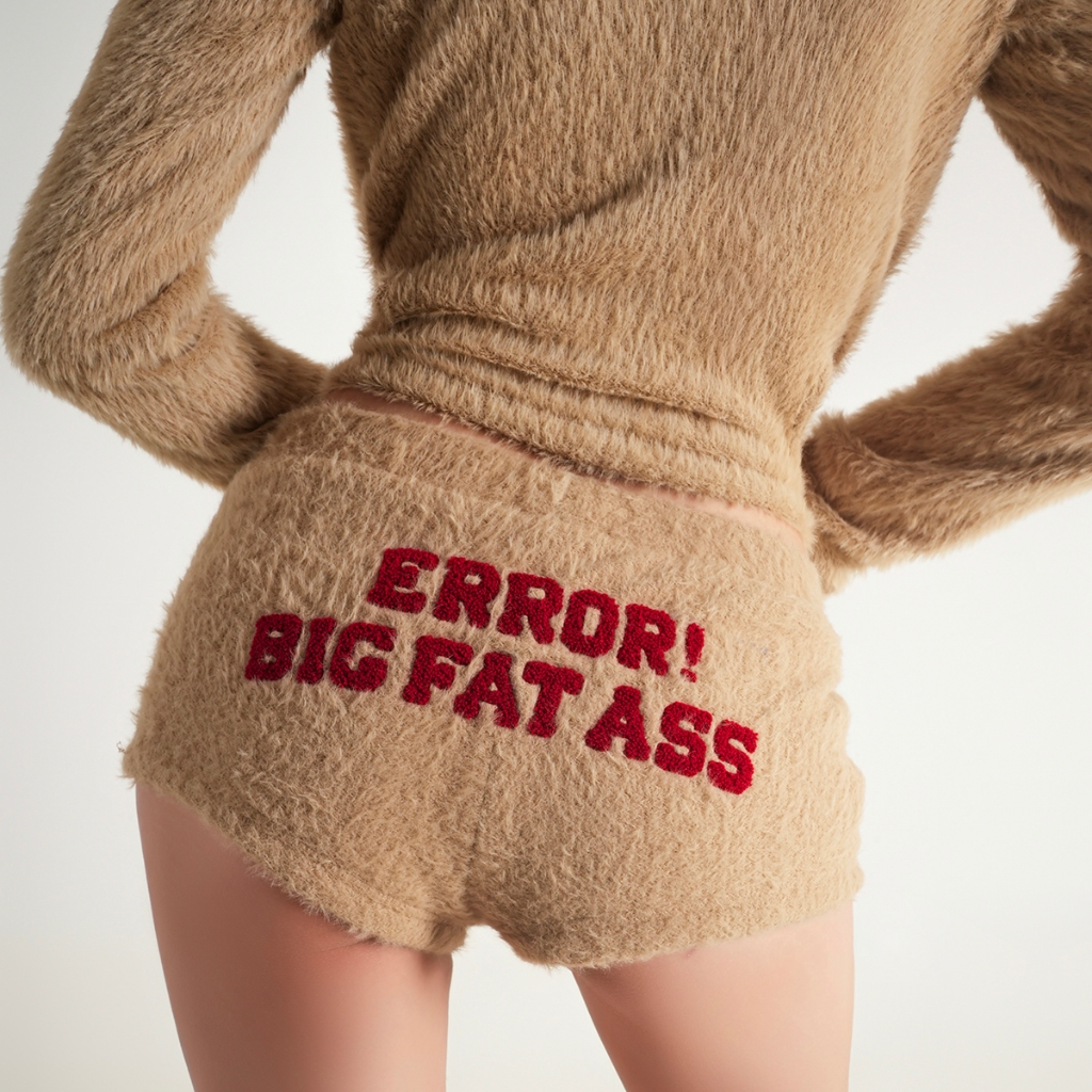 Ảnh TATICHU - Error Embroidered Mohair Mini Shorts - Quần Short Mini Mohair Thêu Chữ 1