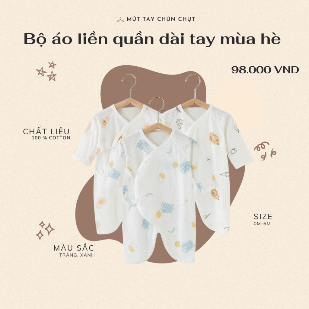 Bộ liền quần cho bé, dài tay, bodysuit trẻ em, quần áo sơ sinh bé trai ...