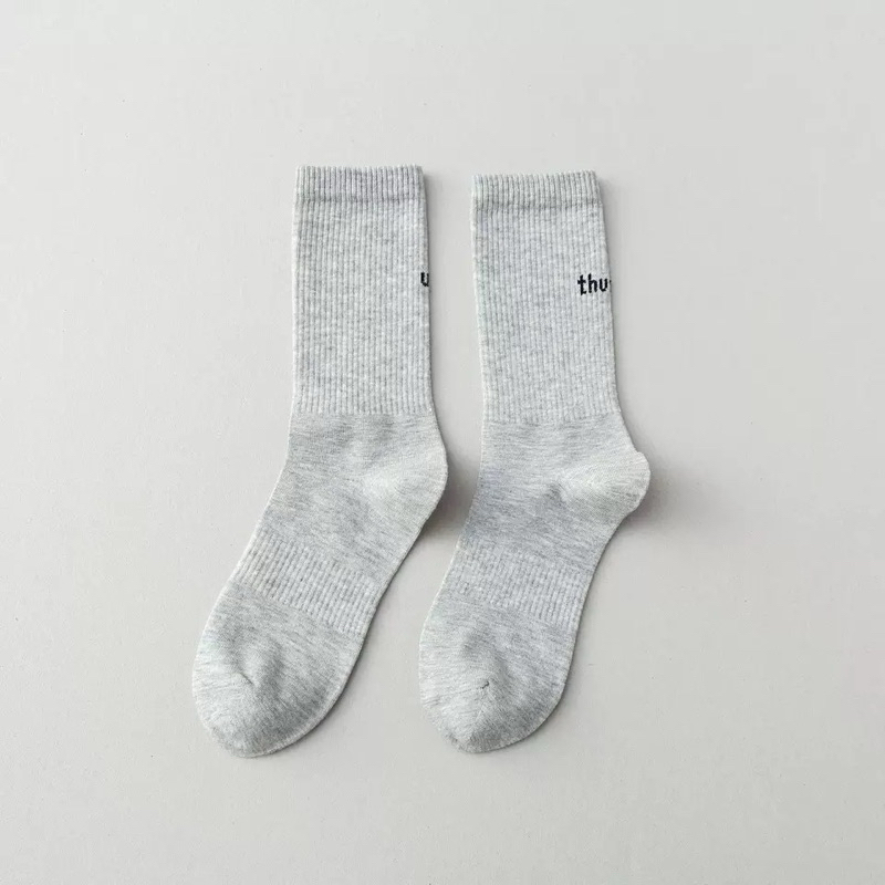 Tất Vớ Cổ Cao Nam Nữ Hàn Quốc Chữ P Phong Cách Thể Thao Học Sinh Chất Vải Cotton Thoáng Mát Khử Mùi