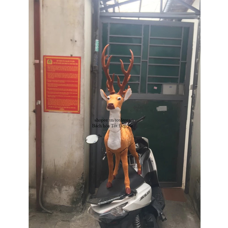 Nai nhung ( Tuần lộc ) cao 80cm trang trí Giáng sinh