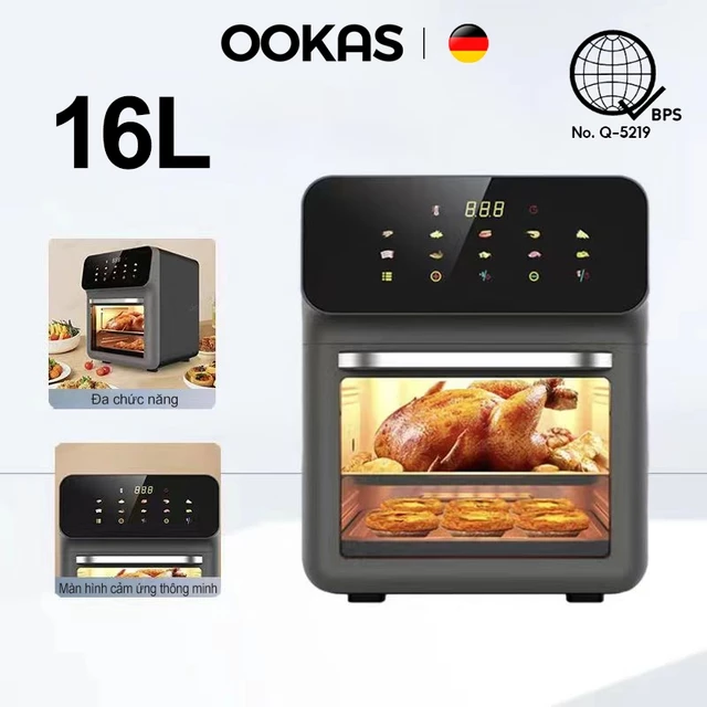 OOKAS Nồi chiên không dầu nồi chiên không khí 16L Nồi chiên không dầu đa năng Air Fryer