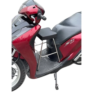 GHẾ ĐÔN GA INOX YÊN NỆM ĐEN XE SH AN TOÀN CHO BÉ