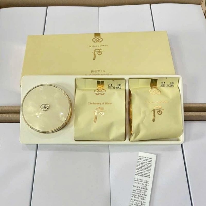 Set phấn nước cushion Whoo vàng tone 21, 23