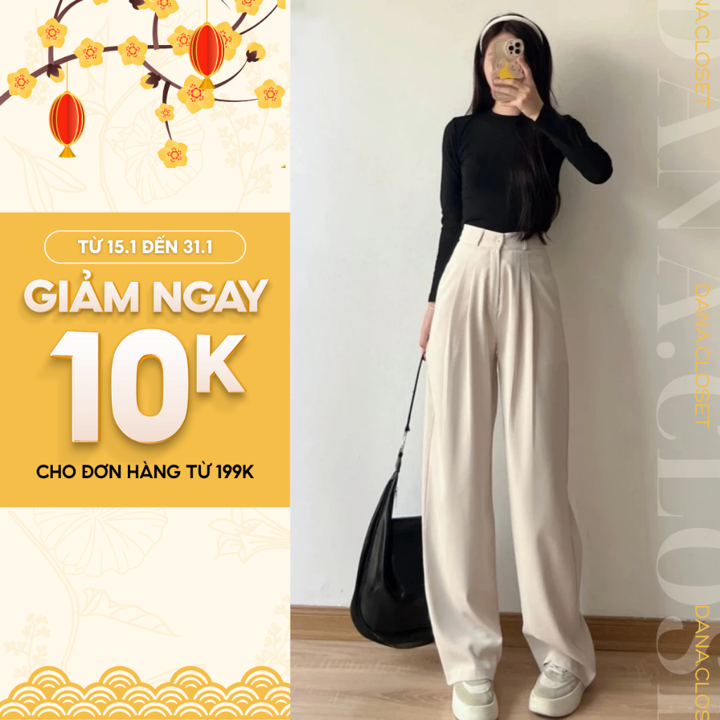Quần BIGSIZE NỮ Ống Suông Lưng Cao, Quần Ống Rộng Vải Gold Nhật Hàng Cao Cấp Mềm Mướt, Dáng Dài 100cm