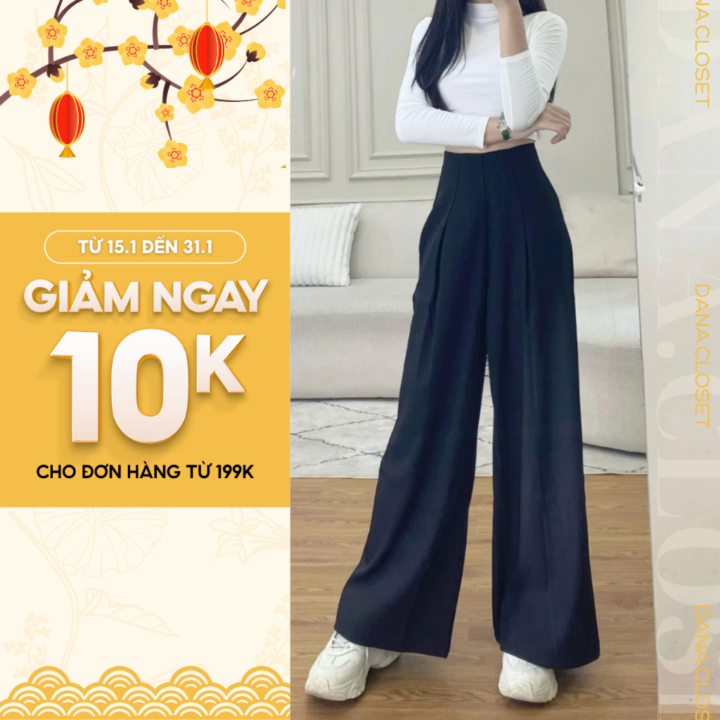 (39kg - 70kg) Quần Ống Suông Hàng Cao Cấp, Quần Vải Ống Đứng Thiết Kế Lưng Cao Phối Dây Chéo Độc Đáo