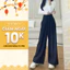 Quần Ống Suông Hàng Cao Cấp, Quần Vải Ống Đứng Thiết Kế Lưng Cao Phối Dây Chéo Độc Đáo