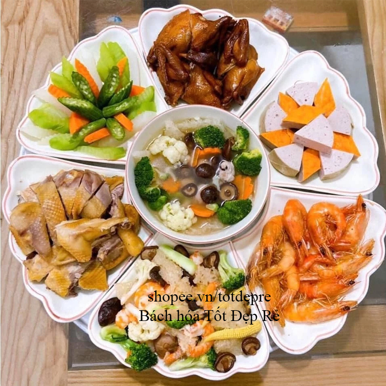 Set đĩa mặt trời - Bộ đĩa sứ và tô sứ cao cấp họa tiết hoa đào sang trọng hàng chuẩn Bát Tràng