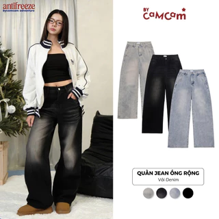 Quần Jean 𝑩𝒚𝒄𝒂𝒎𝒄𝒂𝒎 Ống Rộng Tôn Dáng Quần Bò Wash Màu Unisex Thời Trang Nam Nữ