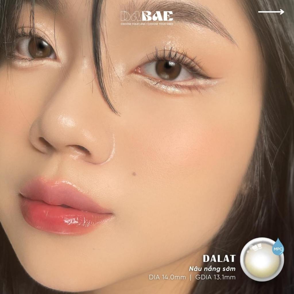 Lens 1 ngày có màu DABAE kính áp tròng nâu tự nhiên / xám tráng gương DIA 14mm độ 0-8 DALAT-HOIAN | BigBuy360 - bigbuy360.vn
