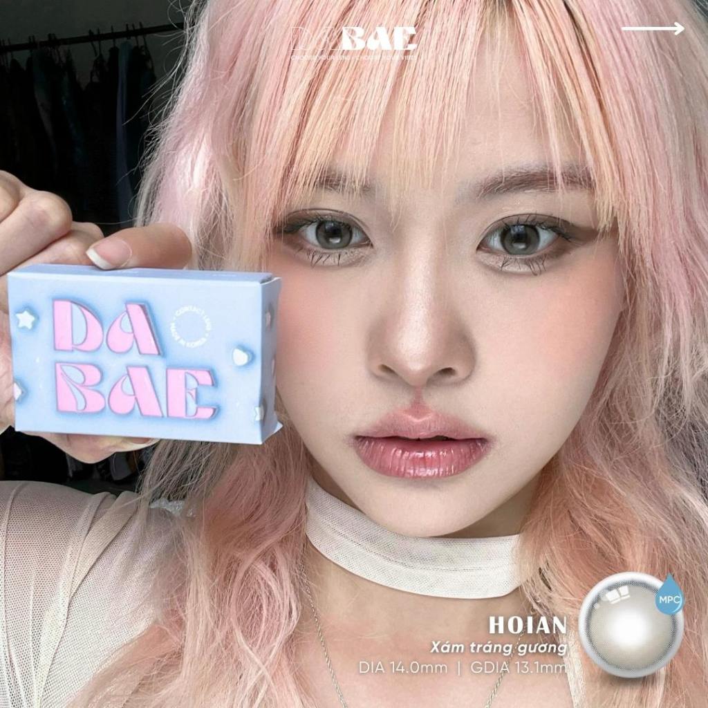 Lens 1 ngày có màu DABAE kính áp tròng nâu tự nhiên / xám tráng gương DIA 14mm độ 0-8 DALAT-HOIAN | BigBuy360 - bigbuy360.vn
