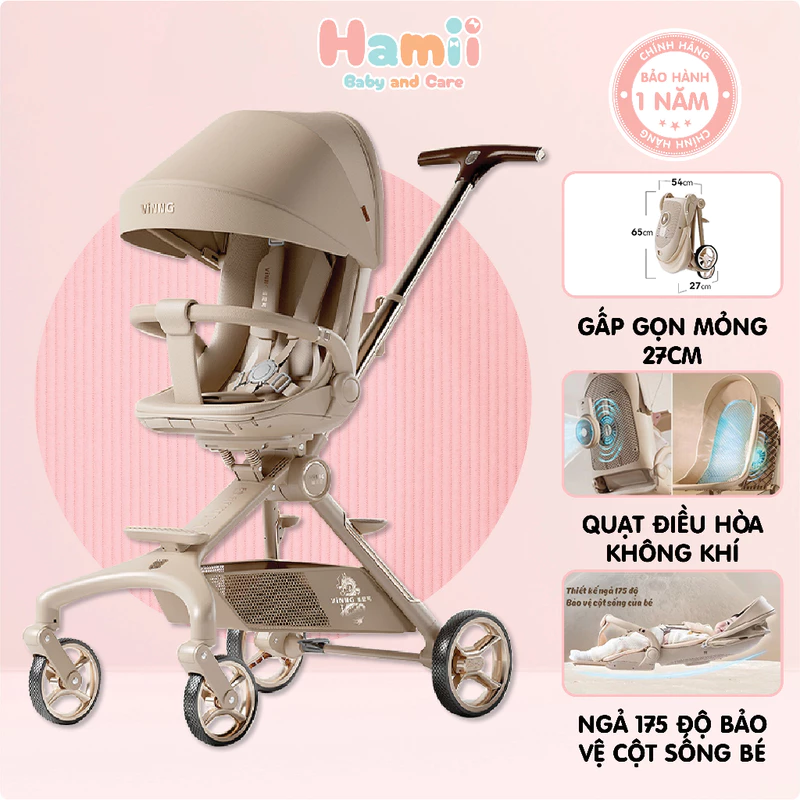 Xe Đẩy Gấp Gọn Cho Bé Vinng Q11 Cao Cấp, Đảo Chiều 3 Tư Thế Nằm, Ngả, Ngồi, Khung Xe Bằng Hợp Kim — ảnh 1