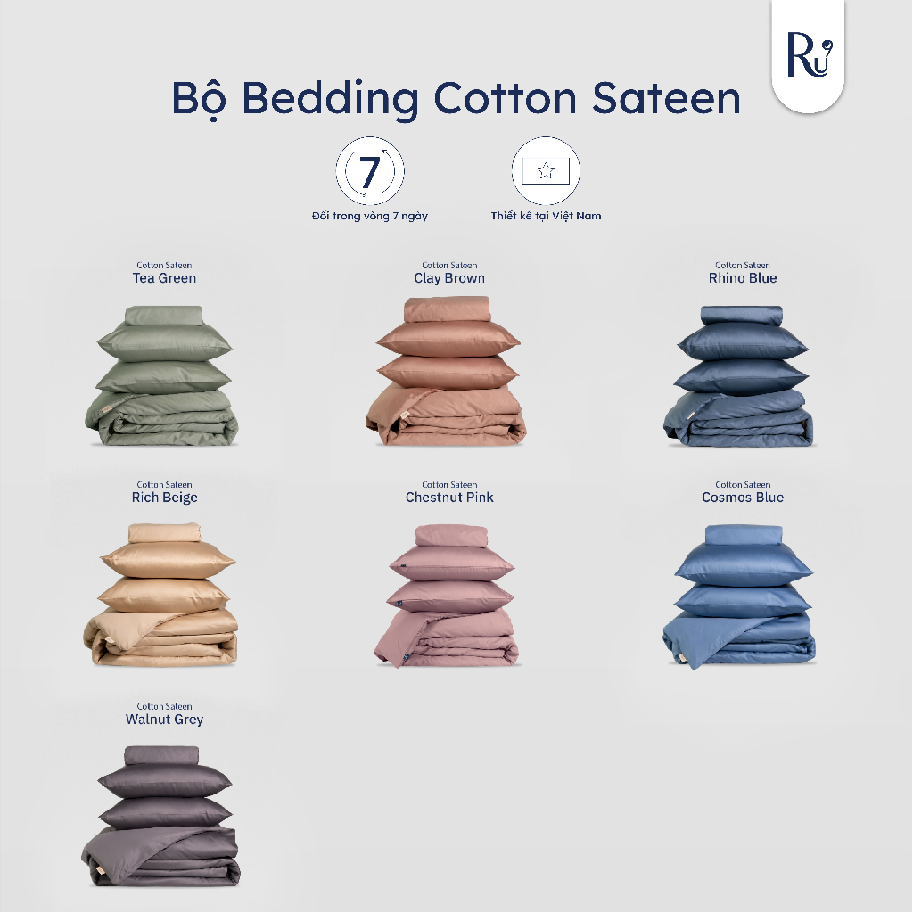 Ảnh Bộ Ga Giường Ru9 Cotton Sateen 2