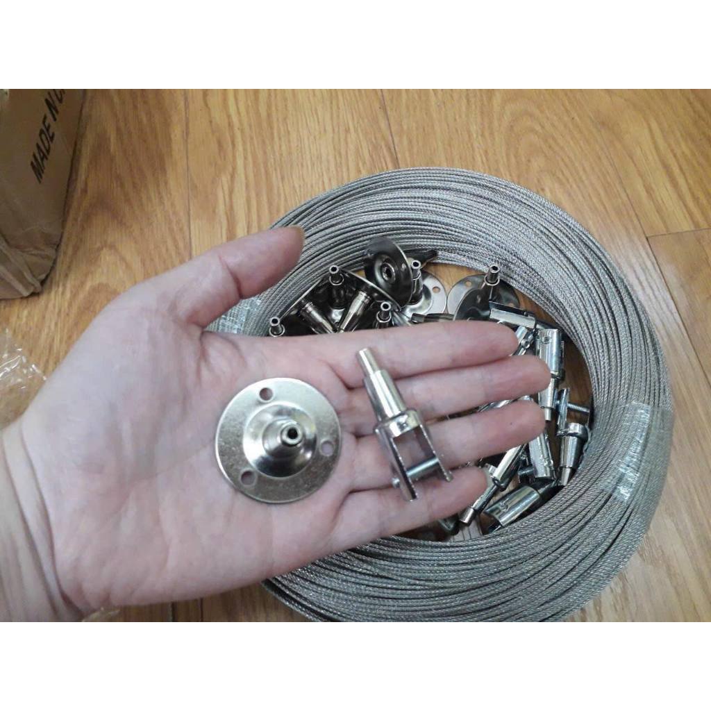 Kit thả trần BEDO dây cáp treo biển, tranh ảnh, bảng quảng cáo chịu lực cao, lắp đặt chắc chắn