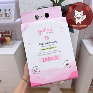 [BEFOU] Khăn Lau Mặt Đa Năng BEFOU Mềm Mịn, Siêu Thấm Hút, 200 miếng