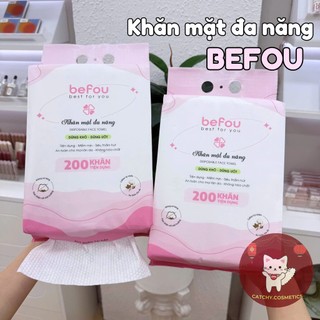 [BEFOU] Khăn Lau Mặt Đa Năng BEFOU Mềm Mịn, Siêu Thấm Hút, 200 miếng