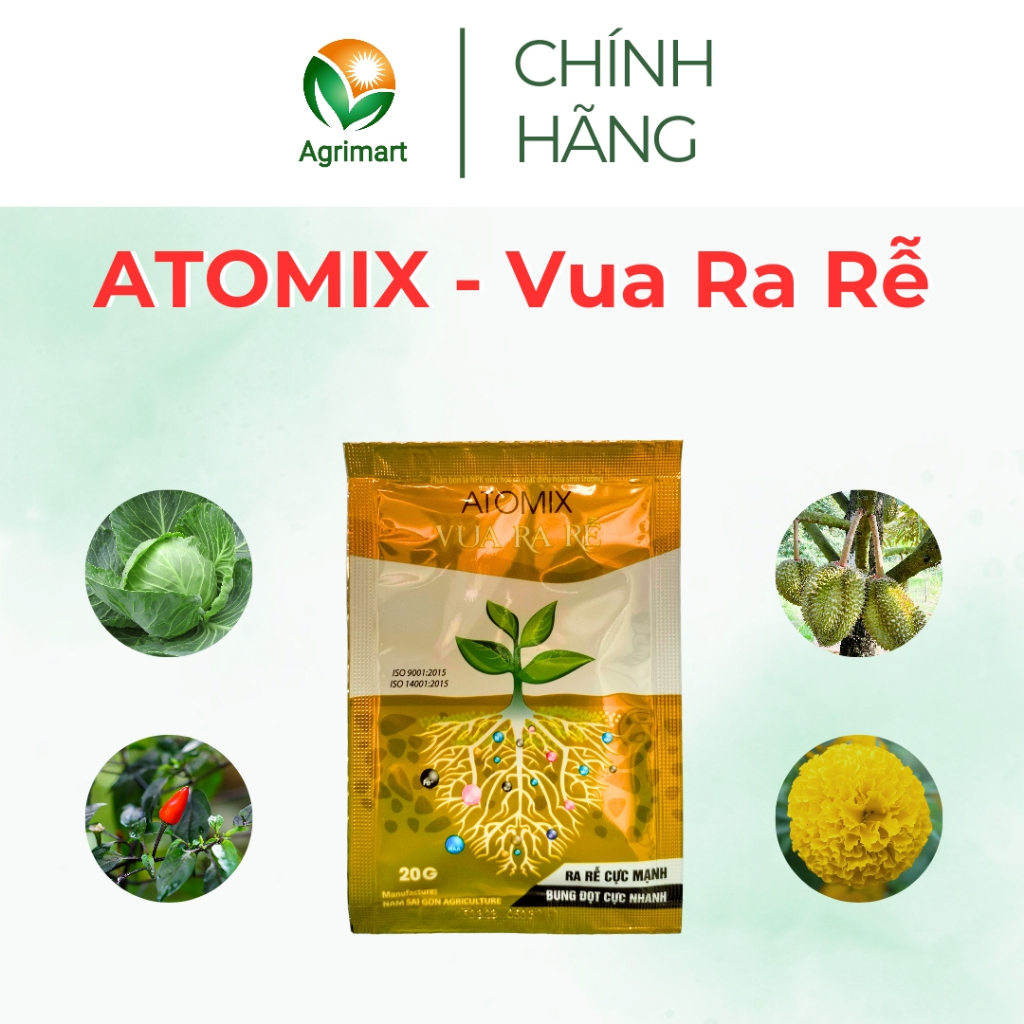 Phân bón lá NPK sinh học Vua ra rễ ATOMIX Kích thích nảy mầm Dưỡng rễ ...