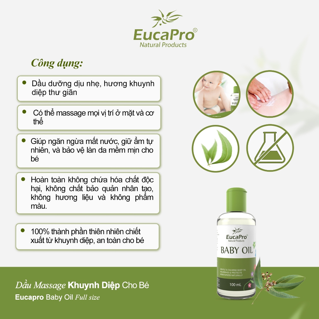 Dầu Massage Eucapro EucaPro Natural Products Chiết Xuất Khuynh Diệp 100ml