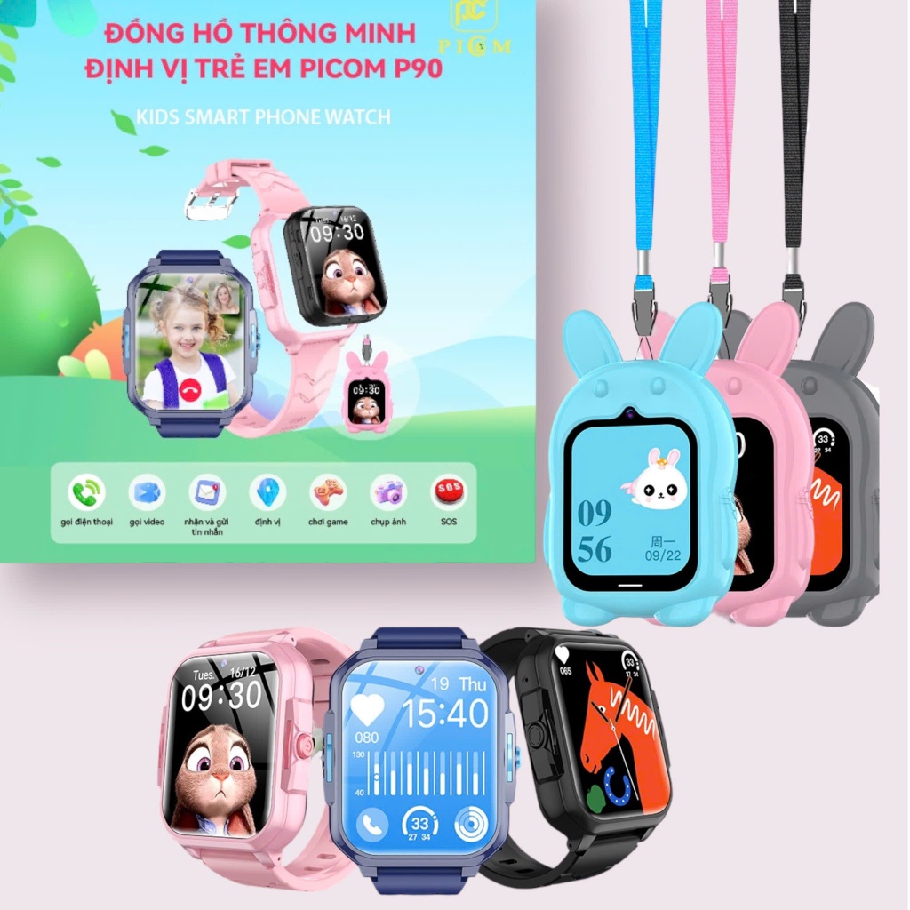 MT2-Đồng Hồ Thông Minh Trẻ Em Picom P90 Lắp Sim 4G 5G Nghe Gọi Độc Lập Định Vị Chính Xác Đầy Đủ Tính Năng | BigBuy360 - bigbuy360.vn
