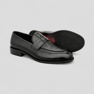 Giày Elegant Loafer EL1 - JOG04 , thiết kế lịch sự , da bò mộc , đế phíp gỗ cao 3cm ( EL1 )