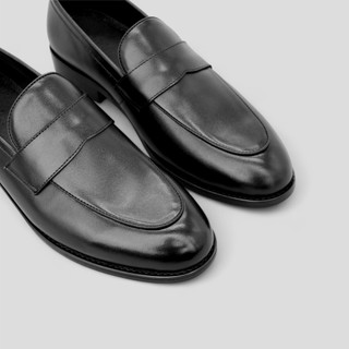 Giày Elegant Loafer EL1 - JOG04 , thiết kế lịch sự , da bò mộc , đế phíp gỗ cao 3cm ( EL1 )