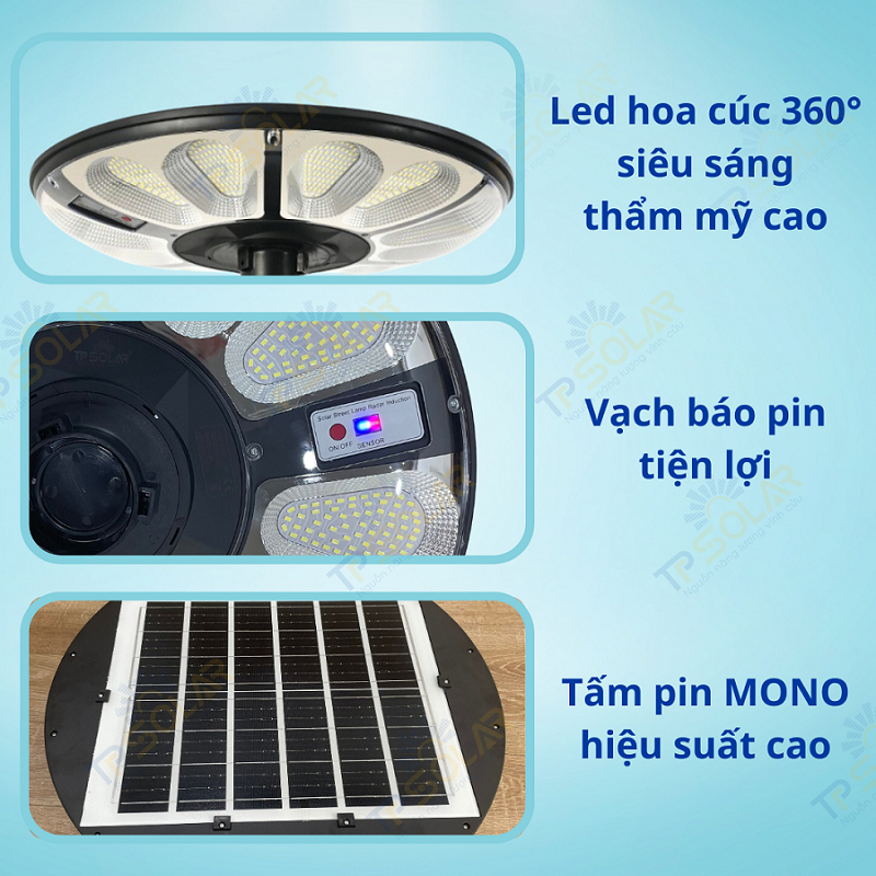 Ảnh Đèn Năng Lượng Mặt Trời UFO TP SOLAR Công Suất 800W TP-U800 Cảm Biến Chuyển Động, Chiếu Sáng 360 Độ - Bảo Hành 3 Năm 3
