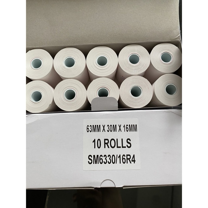 Hộp 10 cuộn GIẤY ĐIỆN TIM 3 cần kẻ sọc 63x30m. Giấy in điện tim 3 cần.