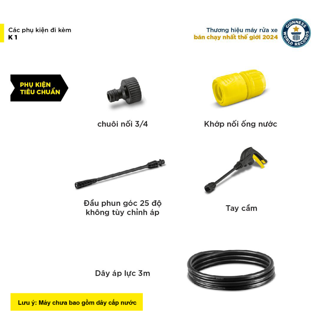 Ảnh Máy phun rửa áp lực cao Karcher K 1 - Công suất 850W, áp lực tối đa 90 bar - Làm sạch, vệ sinh xe máy, ban công 2