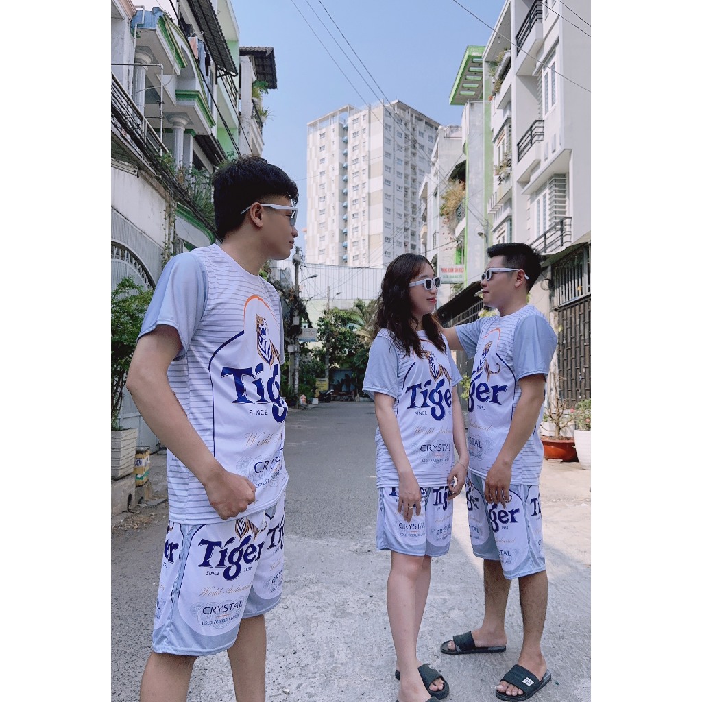 ( Hàng Mới ) Bộ Bia TIGER BẠC IN 3D Thể Thao Hè Nam Nữ, Thun Lạnh 100% Mềm Mịn Thoải Mái Thấm Hút Mồ Hôi - BC