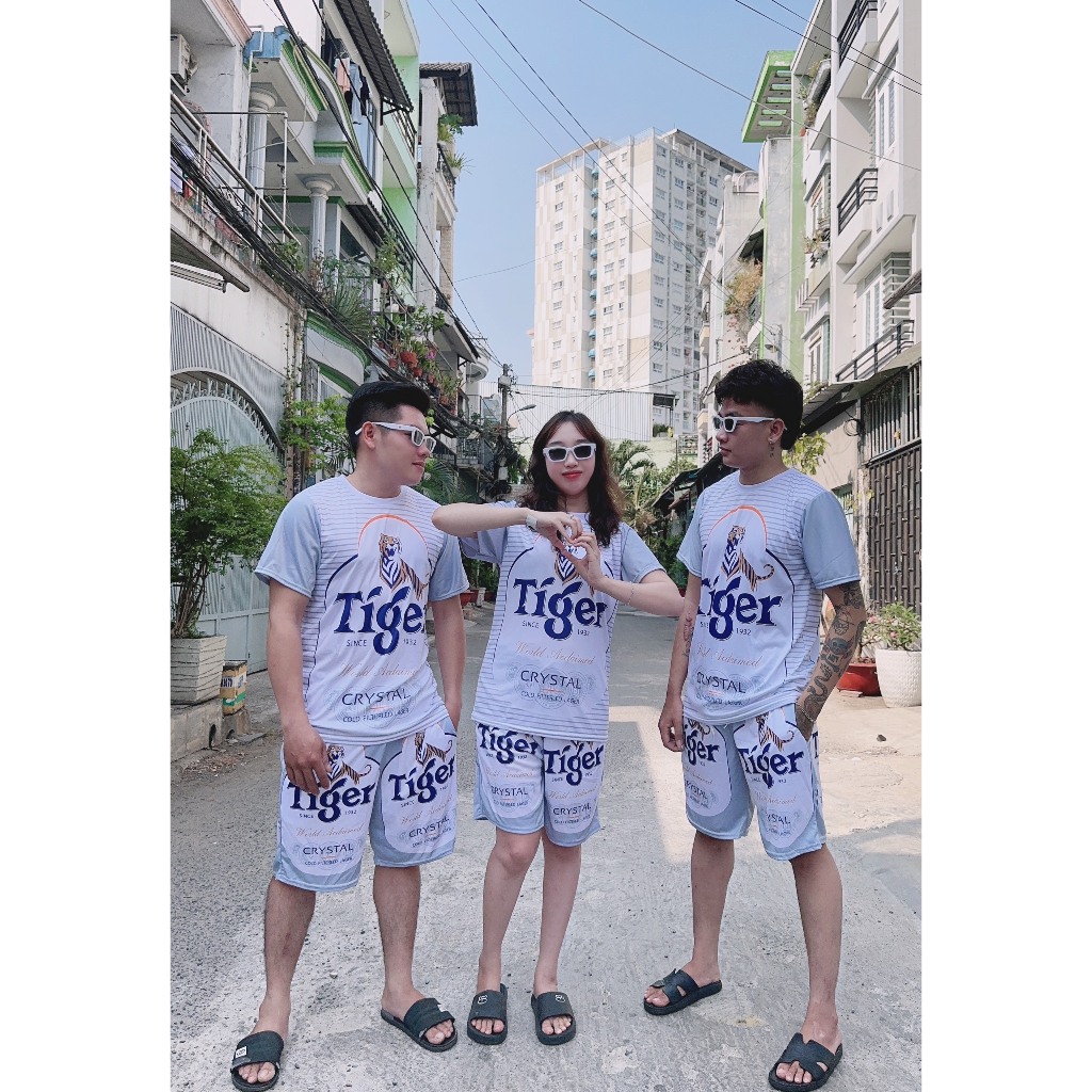 ( Hàng Mới ) Bộ Bia TIGER BẠC IN 3D Thể Thao Hè Nam Nữ, Thun Lạnh 100% Mềm Mịn Thoải Mái Thấm Hút Mồ Hôi - BC