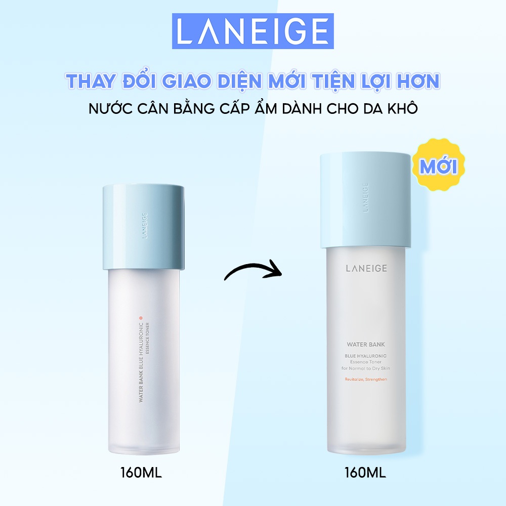 Ảnh Toner Dưỡng Ẩm Phục Hồi Bảo Vệ Da Laneige Water Bank Blue HA Toner 160ml Cho Da Thường & Khô 1