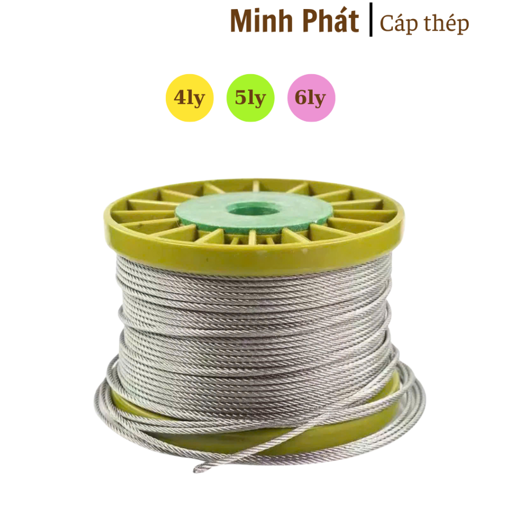 DÂY CÁP INOX 304 loại 4mm 5mm 6mm - Ốc siết cáp | Shopee Việt Nam