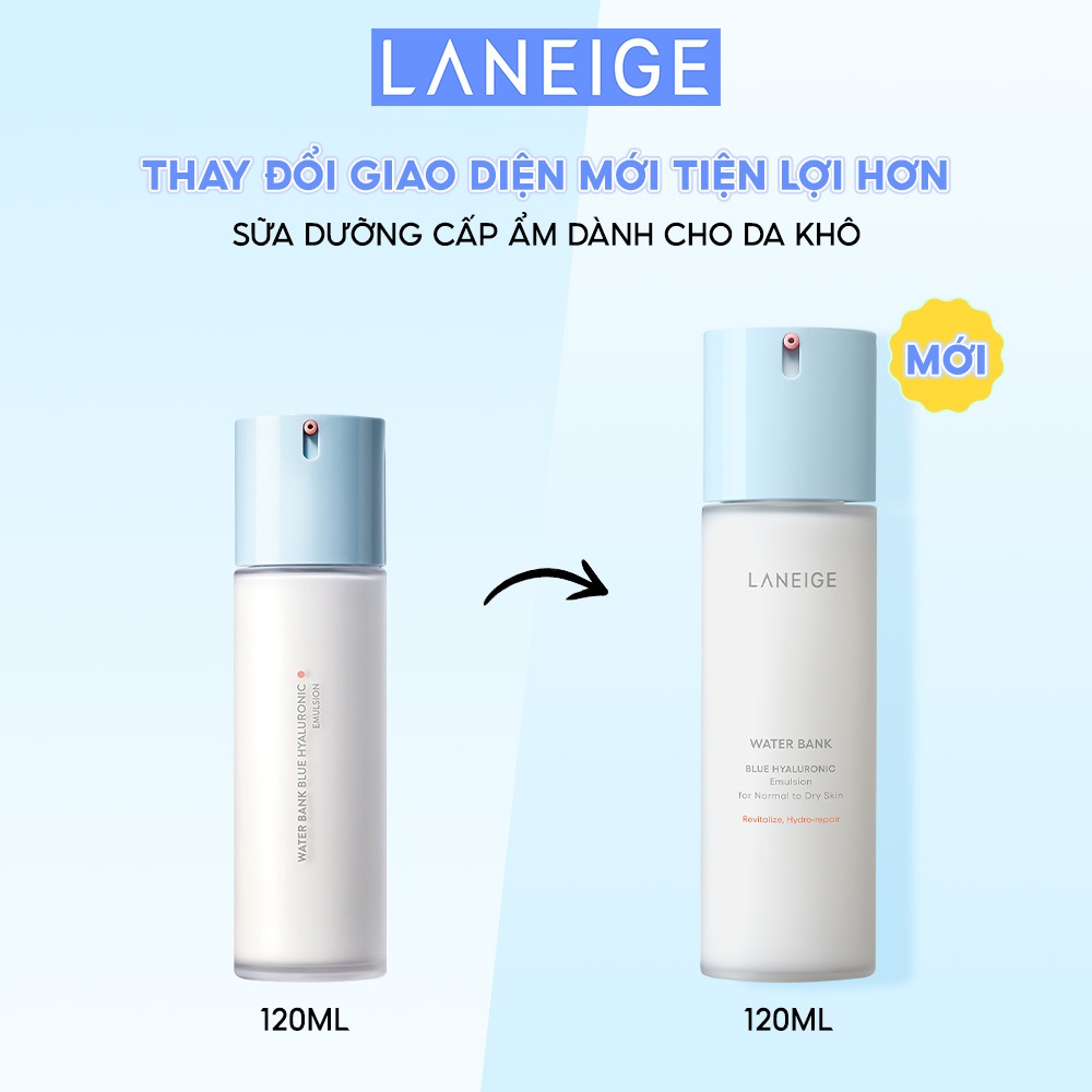 Ảnh Sữa Dưỡng Ẩm Cho Da Thường Da Khô Laneige Water Bank Blue HA Emulsion 120ml 1