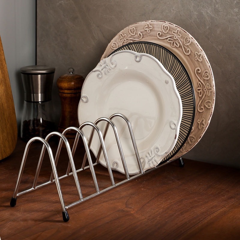 Khay Úp Đĩa CHOCKMEN Inox 18/10 Giá Úp Đĩa Để Trên Mặt Bàn Tủ Bếp Kệ Để Bát Đĩa Ráo Nước Không Trơn Trượt