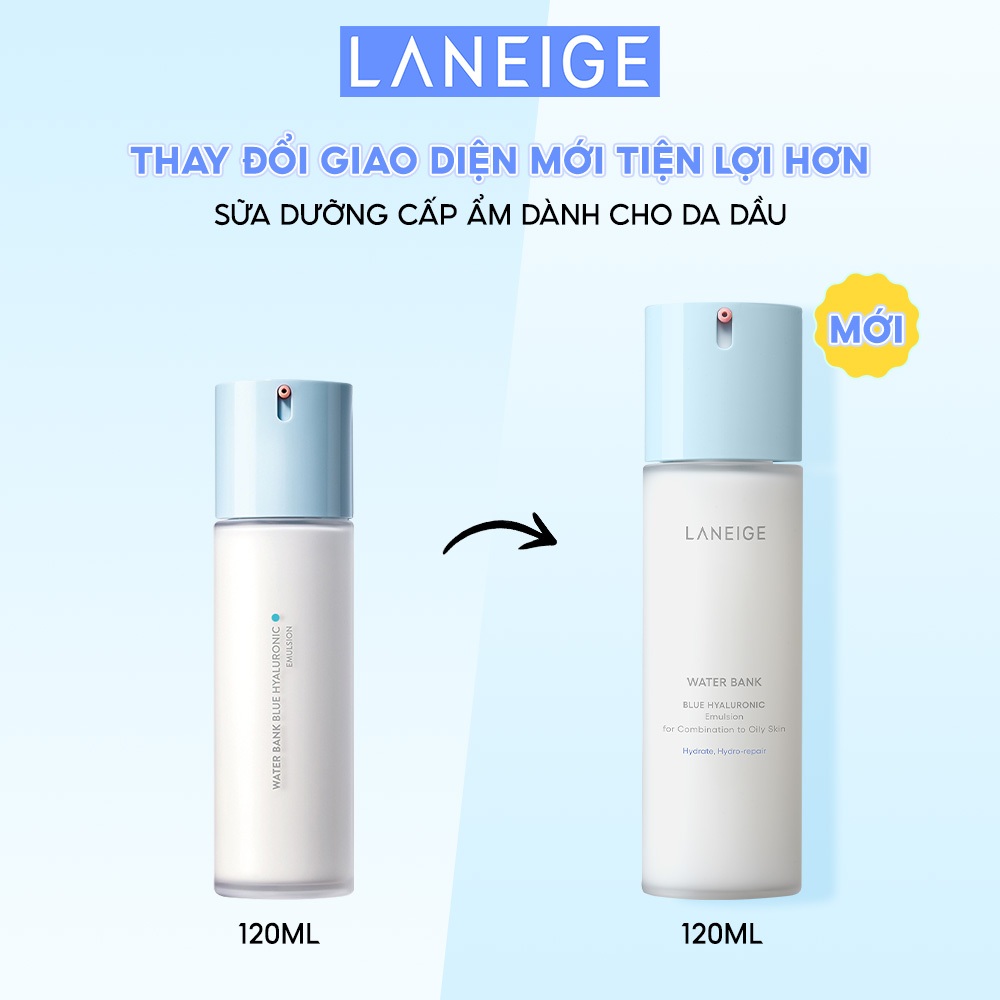 Ảnh Sữa Dưỡng Phục Hồi Và Cân Bằng Độ Ẩm Chuyên Sâu Laneige Water Bank Blue HA Emulsion Oily 120ml 1