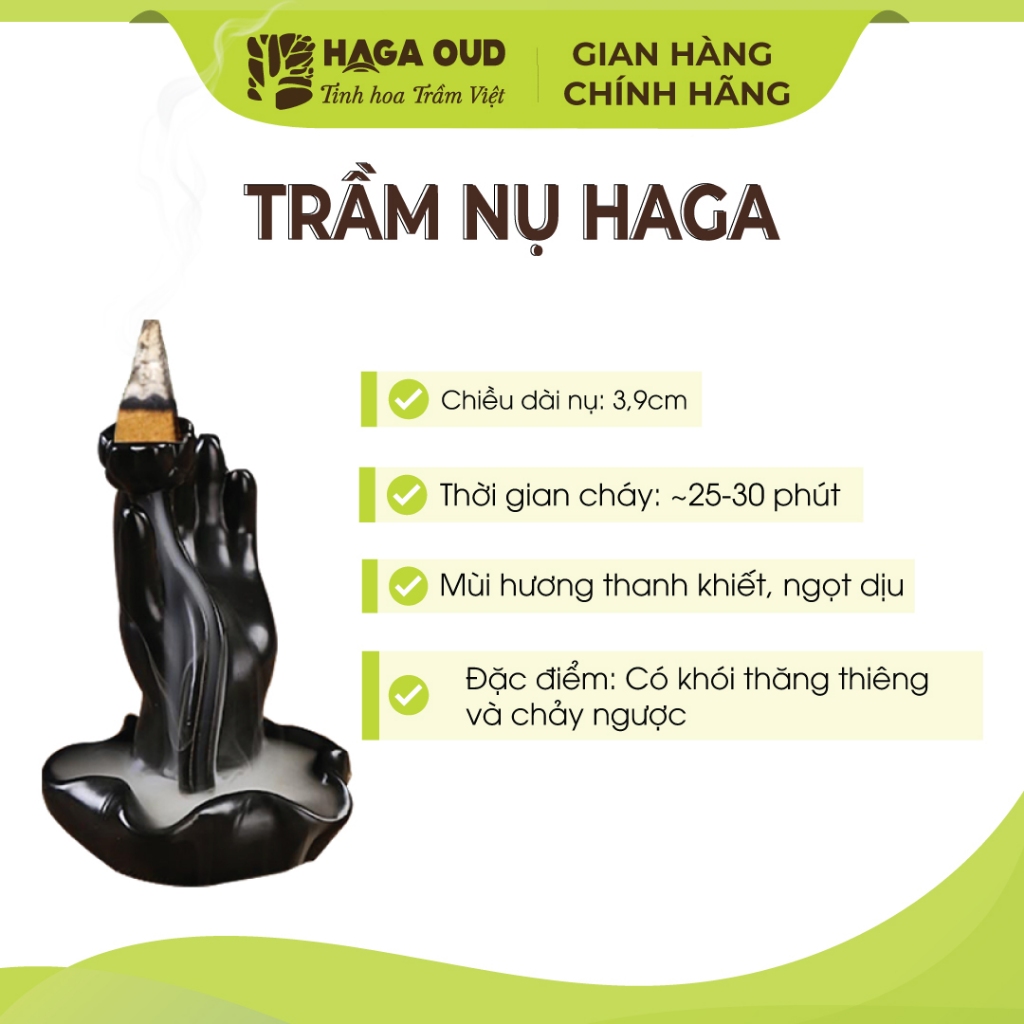 Ảnh Trầm nụ Haga 3 Sạch, Hương thơm trầm hương ngọt ấm, Xông nhà tẩy uế -6 NỤ 2
