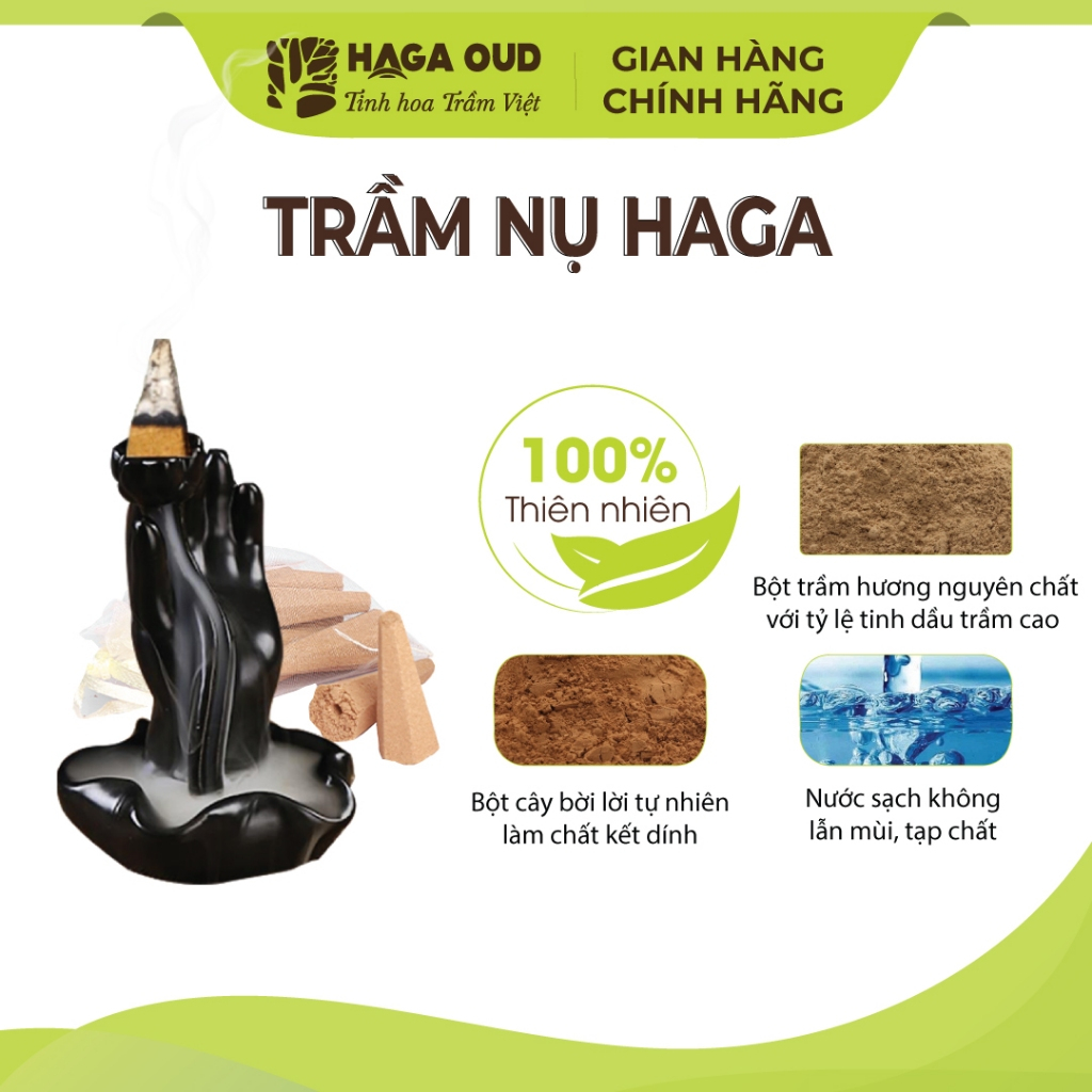Ảnh Trầm nụ Haga 3 Sạch, Hương thơm trầm hương ngọt ấm, Xông nhà tẩy uế -6 NỤ 3
