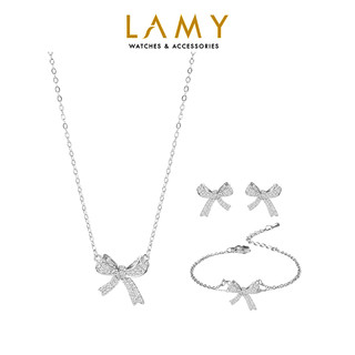 Bộ trang sức LAMY dây chuyền vòng tay và khuyên tai Bow 6019-2030-3028