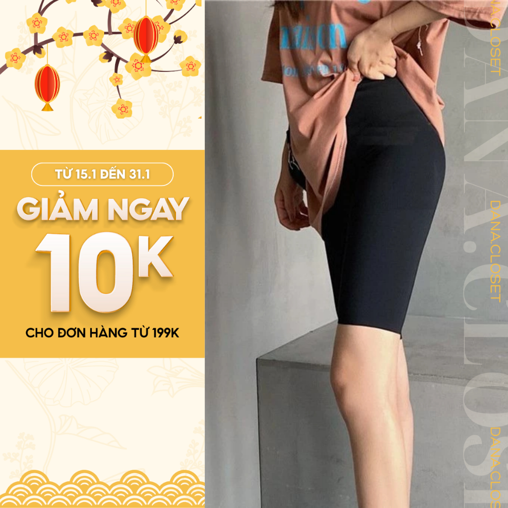 Quần Legging Đùi Dáng Ôm, Quần Legging Cạp Chun Cao Cấp, Vải Thun Cotton Mềm Mịn Siêu Tôn Dáng