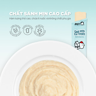 Combo 12 & 6 Súp thưởng cho mèo PetQ, Súp thưởng Sữa Dê Pet Q Gói 15g Cao Cấp Ngon miệng, Dinh dưỡng