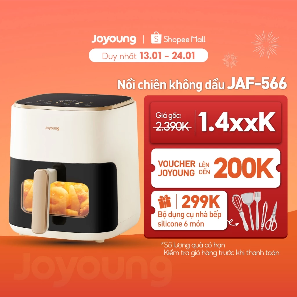 Nồi chiên không dầu 5L Joyoung JAF-566 | Công suất 1500W | Điều khiển cảm ứng