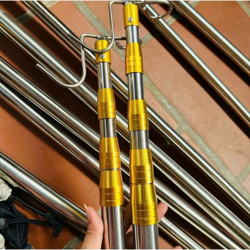 Sào rút inox treo lồng 3m-4m-5m-6m sào treo lồng inox 304 kèm đầu sào ...
