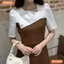 Đầm thiết kế BEMINE cổ V phối cách điệu dáng chữ A tùng xếp ly phù hợp đi làm, đi chơi-MT9987
