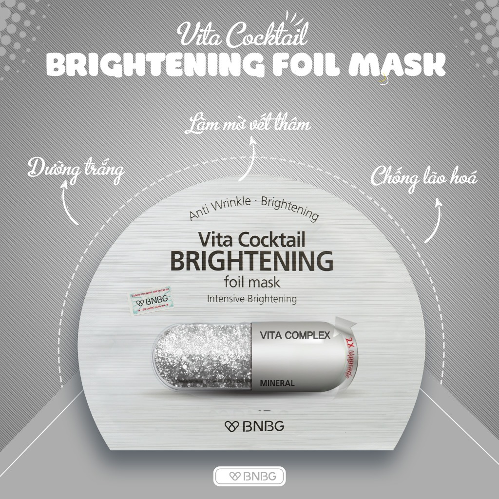 Ảnh Combo 10 Mặt Nạ BNBG Hỗ Trợ Sáng Da BNBG Vita Cocktail Brightening Foil Mask 30mlx10 3