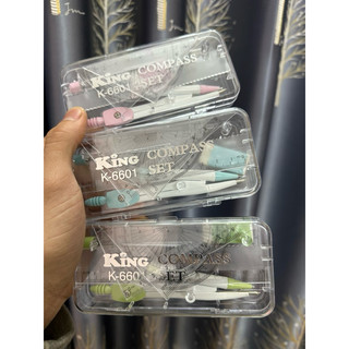 Sét Compa 7 món KING đóng trong hộp nhựa mica cao cấp