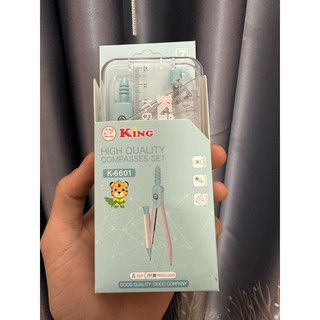 Sét Compa 7 món KING đóng trong hộp nhựa mica cao cấp