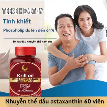 🛒Sản xuất tại Mỹ Viên uống dầu nhuyễn thể hỗ trợ sức khoẻ tim mạch chậm lão hoá Krill Oil Omega-3 1500 mg 60 viên