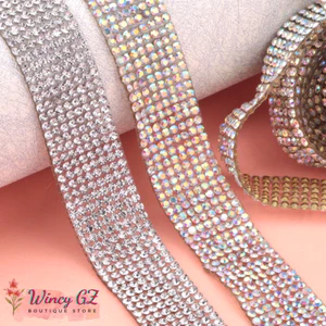 Cuộn Dây Ruban Hạt Đá Nhiều Màu (KHÔNG CÓ KEO DÁN SẴN)