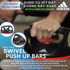 Dụng Cụ Chống Đẩy, Hít Đất Chính Hãng ADIDAS ADAC-11401 Swivel Push Up Bars (1 Cặp) - Hít Đất Xoay