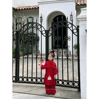 Áo Dài Thiết Kế cho Bé Gái " Cát Tường " Hoa 3D