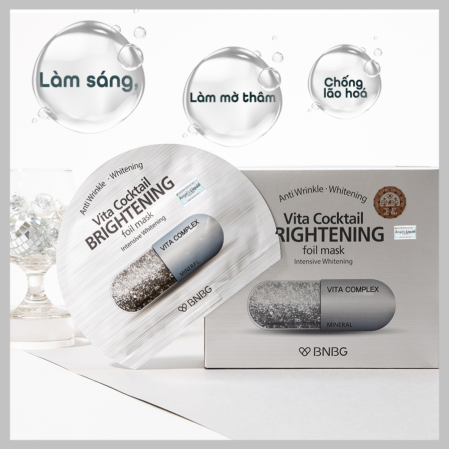 Ảnh Mặt nạ Sáng da BNBG Vita Cocktail Brightening Foil Mask Intensive Whitening 30ml (Miếng lẻ) 3